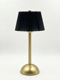 Cordless Rechargeable LED Table Lamp with Red Pleated Shade in 3 colours