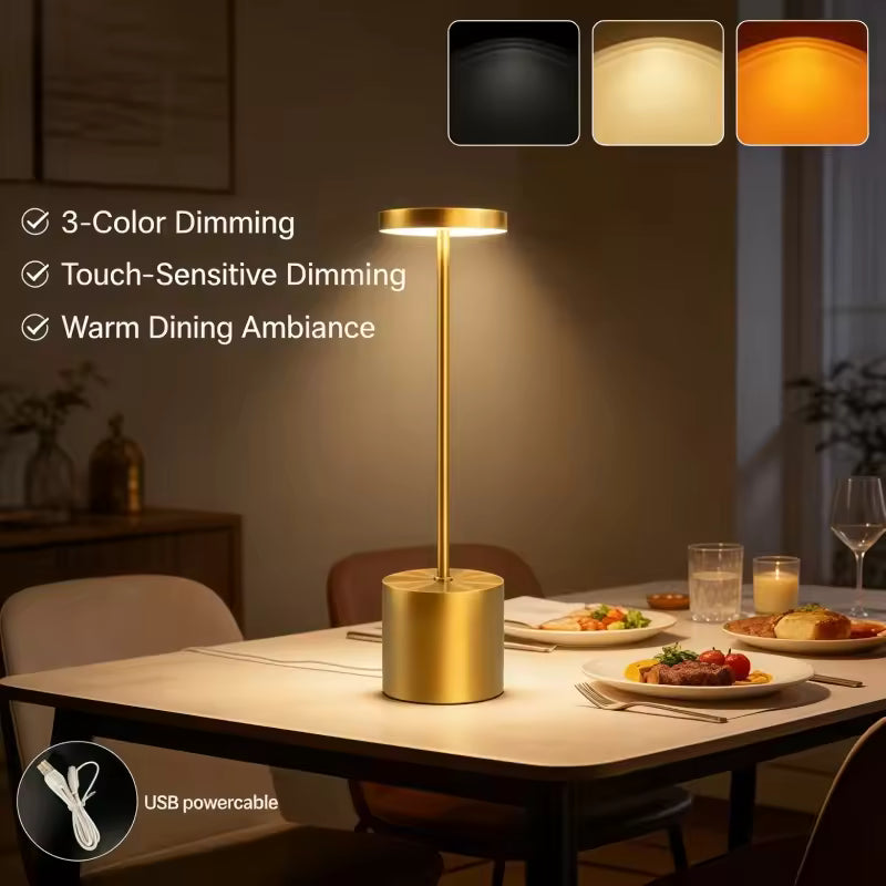 LED Table Lamp Hotel Wireless Rechargeable Desk Lamp Touch